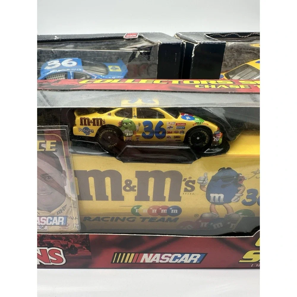 KEN SCHRADER #36 M&M'S NASCAR LOT TRANSPORTER & CARS W/MATCHING MINIS